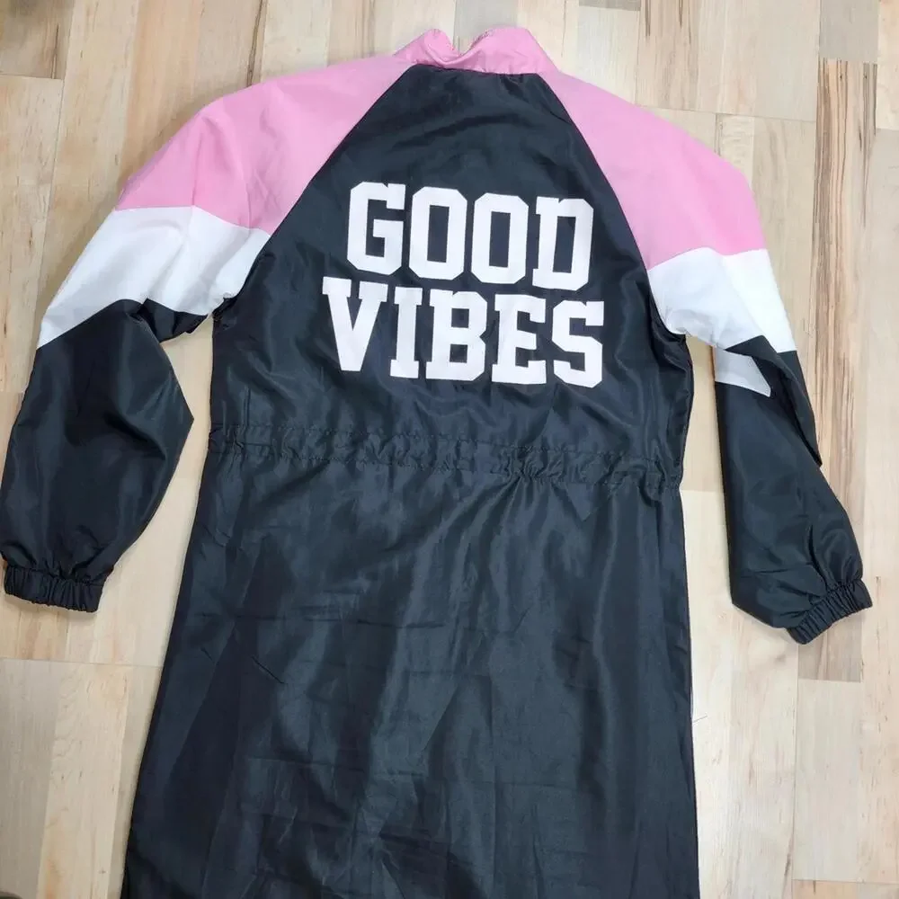Love Tree Good Vibes Long Raincoat Jacket - Picture 5 of 5